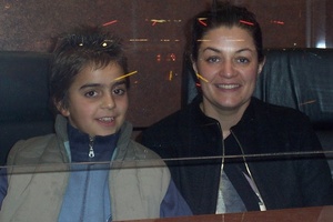 Nathalie Levilain et son fils Samy dans la caisse de leur Grande Roue